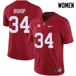 NCAA Women's Alabama Crimson Tide #34 Brandon Bishop Stitched College 2018 Nike Authentic Red Football Jersey WF17L11TL